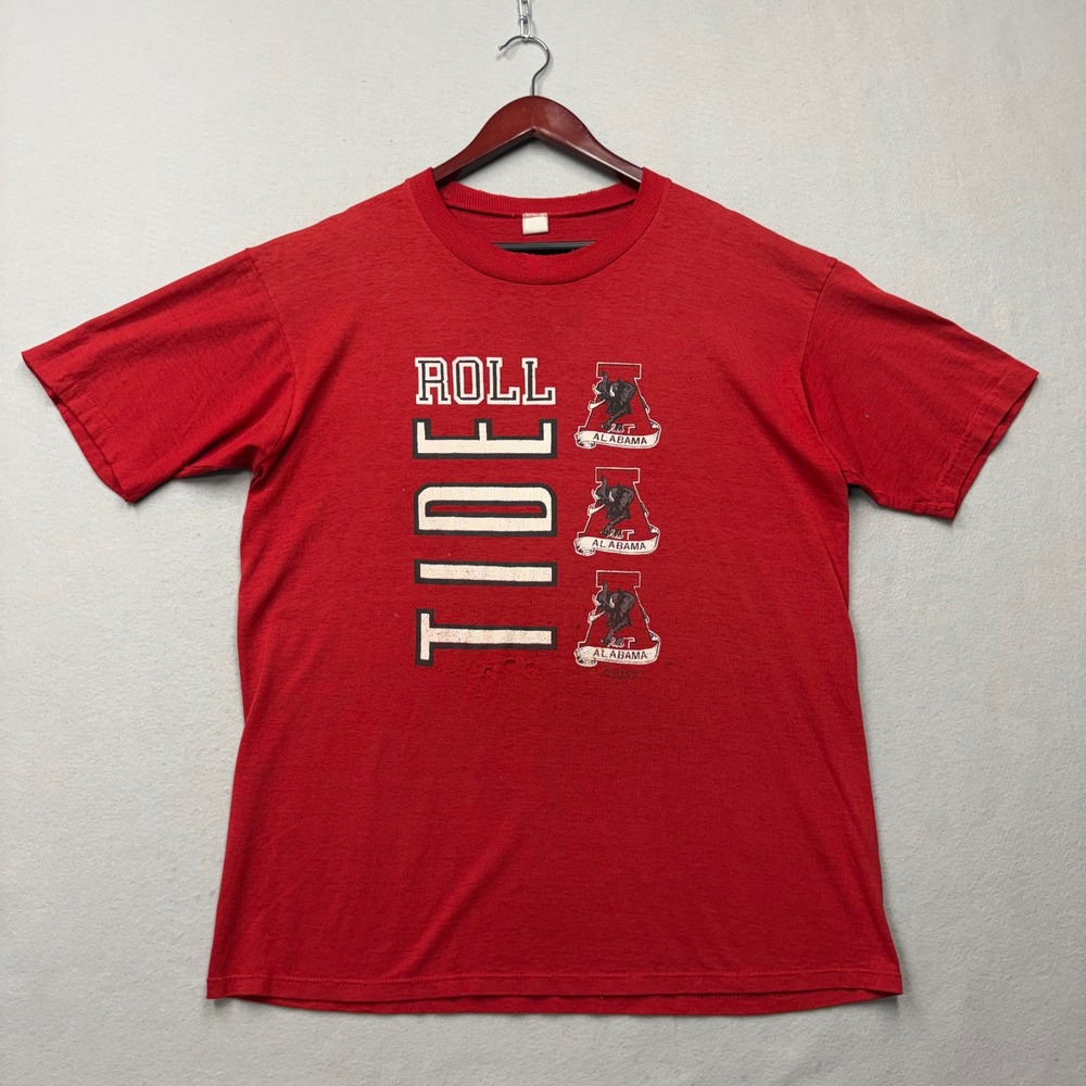 Alabama Crimson Tide T Shirt Mens Large Red Roll Tide Vintage Y2K Distressed Tee
